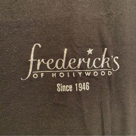Fredricks of Hollywood T-shirt Black Glitter Bold Fearless Original Size Medium - Picture 3 of 7